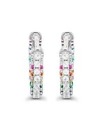Multicolor Hoop Earrings in Sterling Silver