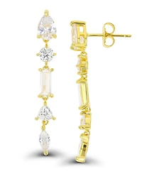 Multi Shape Dangling Earrings in 14K Gold Plated Sterling Silver