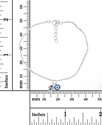 Hamsa and Evil Eye Anklet in 14K Gold Plated or Sterling Silver