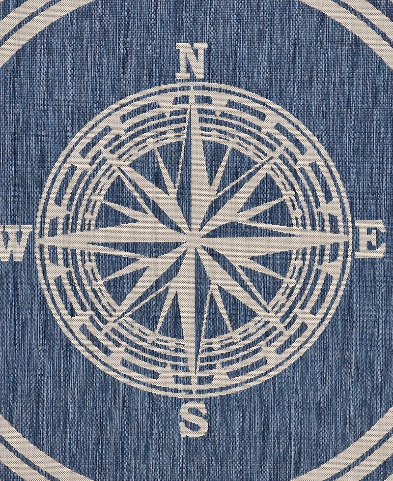 Lr Home Shoreline Srl-871 7'6" x 7'6" Round Outdoor Area Rug