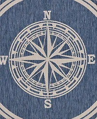 Lr Home Shoreline Srl-871 7'6" x 7'6" Round Outdoor Area Rug