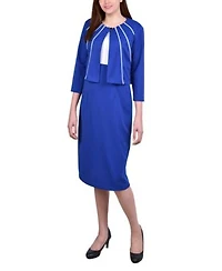 Ny Collection Womens 3 4 Sleeve Two Piece Dress Set