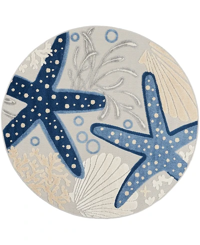Nourison Home Aloha ALH24 4' x Round Outdoor Area Rug