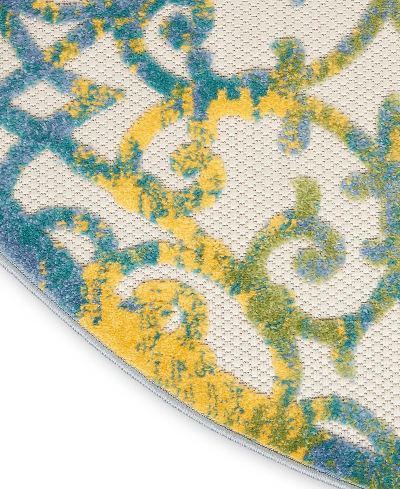 Nourison Home Aloha ALH21 4' x Round Outdoor Area Rug