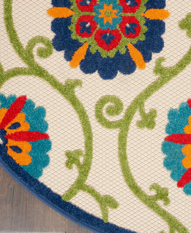 Nourison Home Aloha ALH19 4' x 4' Round Outdoor Area Rug
