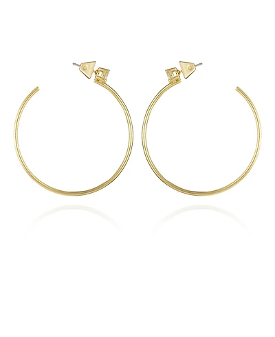 Vince Camuto Gold-Tone Cubic Zirconia C Hoop Earrings