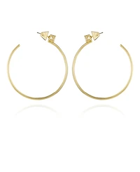 Vince Camuto Gold-Tone Cubic Zirconia C Hoop Earrings