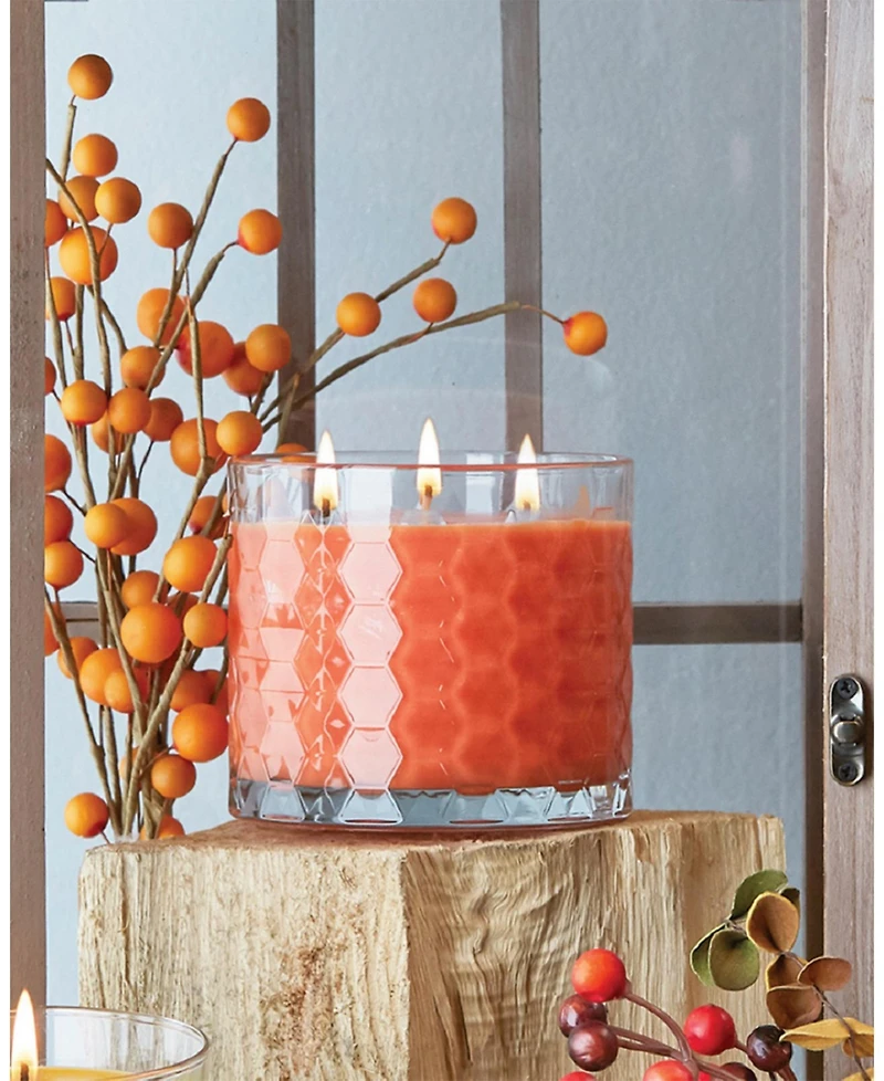 Pumpkin Spice Fragrance Honeycomb Glass Jar Candle