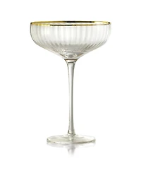 Qualia Glass Rocher Cocktail Coupe Glasses, Set of 4, 12.5 Oz