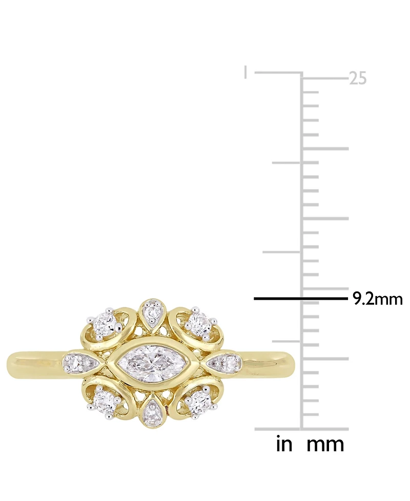 Diamond Marquise Cluster Engagement Ring (1/4 ct. t.w.) 14k Gold