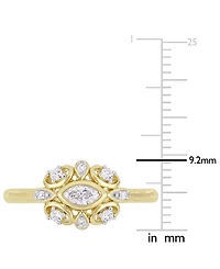 Diamond Marquise Cluster Engagement Ring (1/4 ct. t.w.) 14k Gold