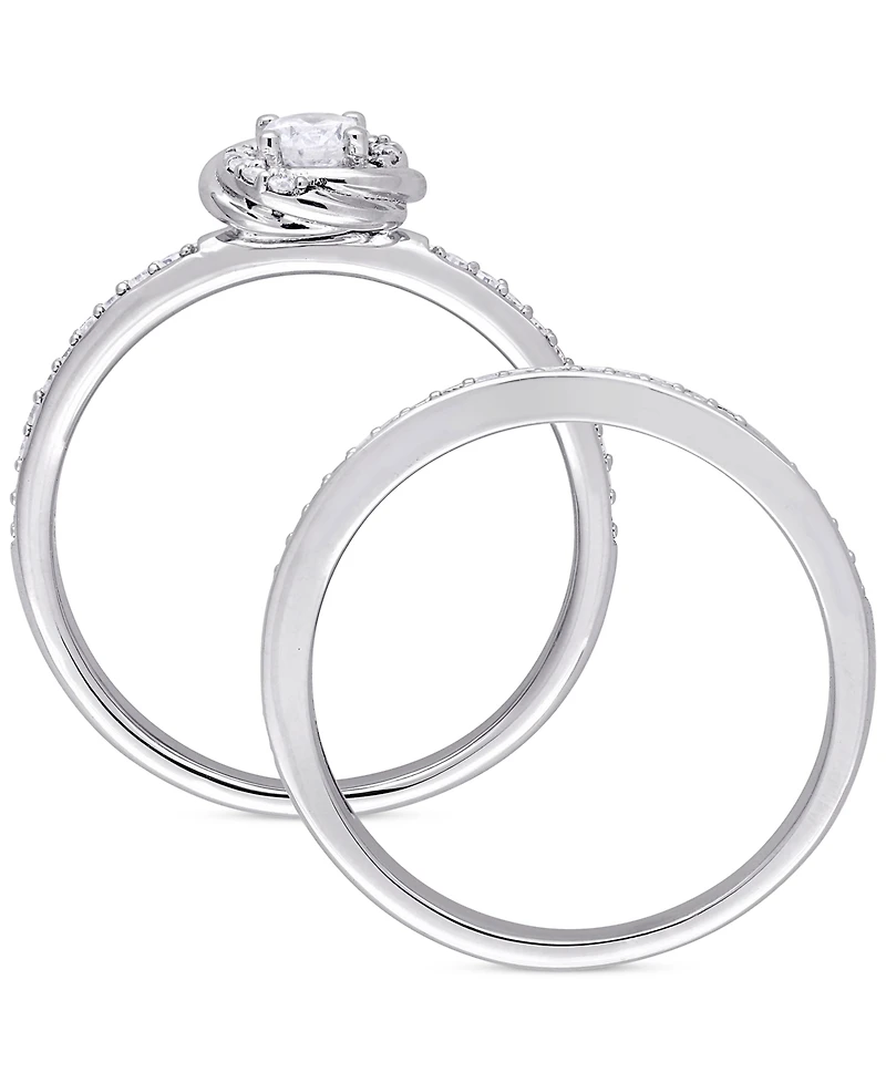 Diamond Swirl Halo Bridal Set (1/2 ct. t.w.) 14k Gold