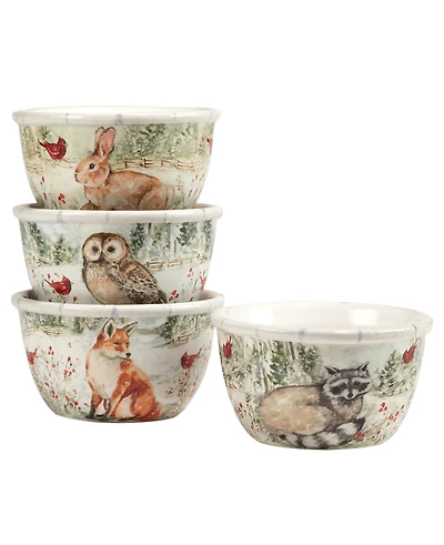 Certified International Winter's Walk 4 Piece Ice Cream Bowl Set