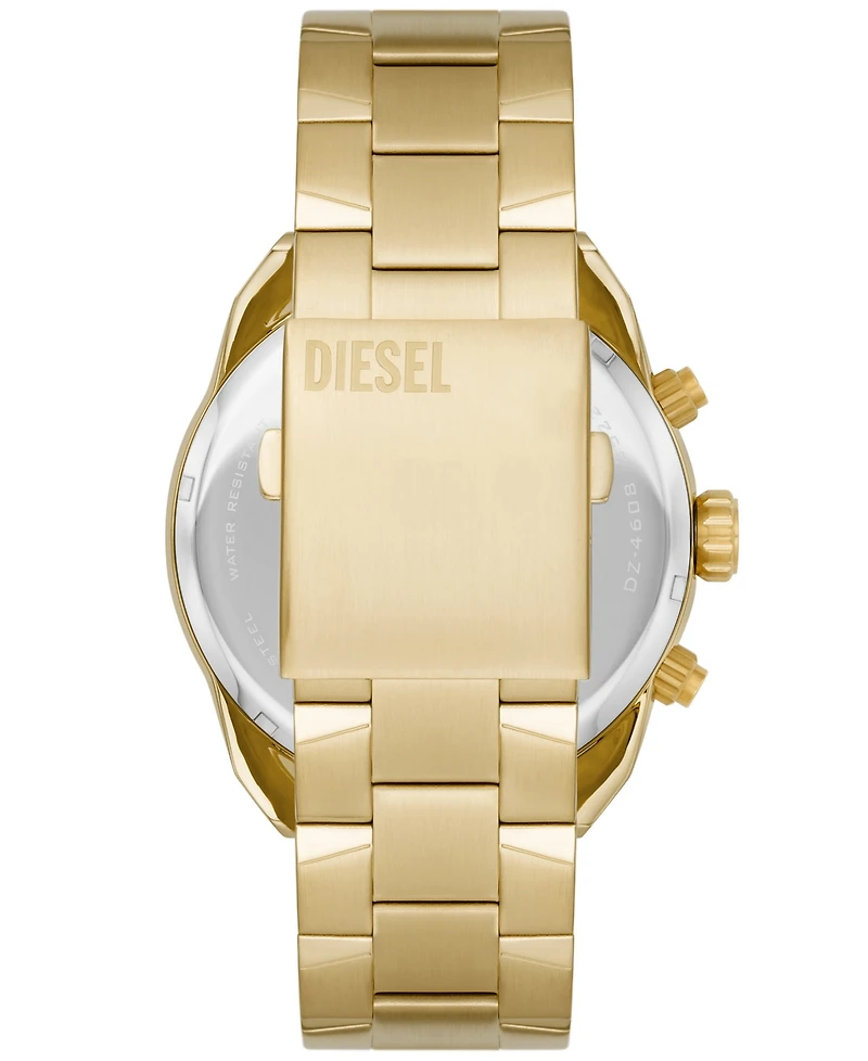 Diesel Men's Spiked Gold-Tone Stainless Steel Bracelet Watch, 49mm