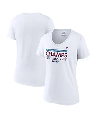Women's Fanatics White Colorado Avalanche 2022 Western Conference Champions Locker Room V-Neck T-shirt