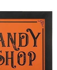 Glitzhome Halloween Wooden "Candy Shop" Standing Easel Sign or Hanging Decor, 24"