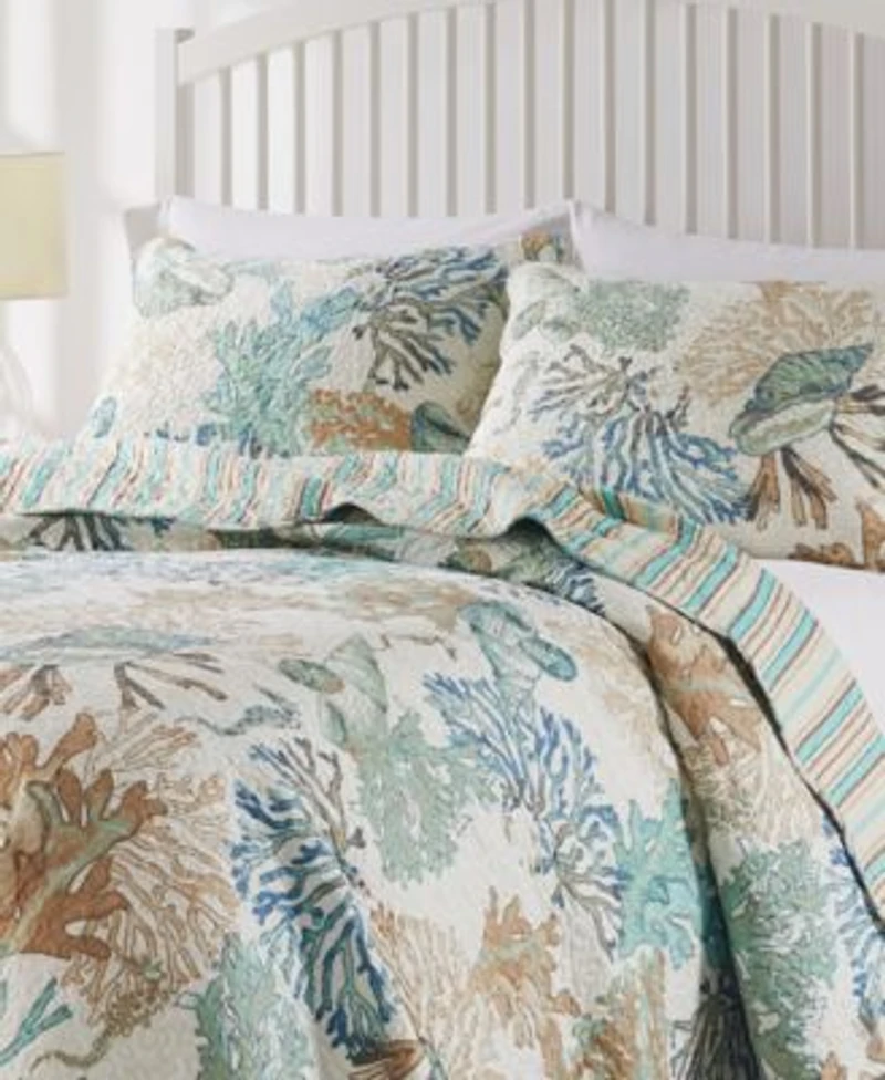 Greenland Home Fashions Atlantis Jade Quilt Sets