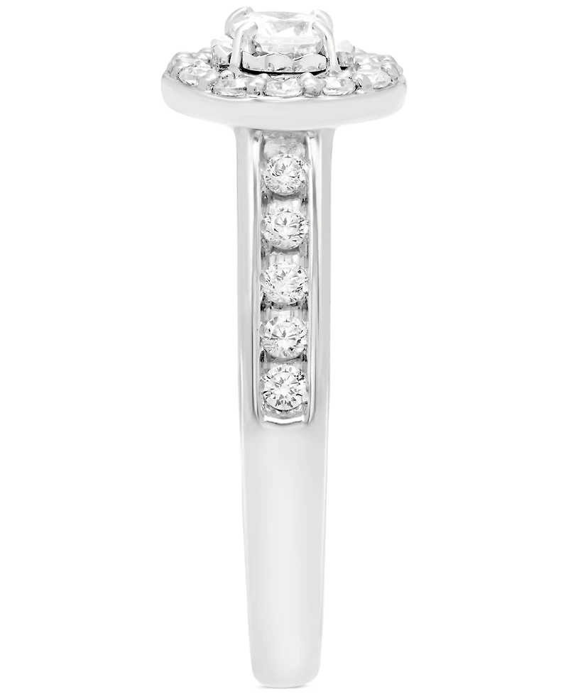Diamond Halo Engagement Ring (3/4 ct. t.w.) in 14k White or Yellow Gold