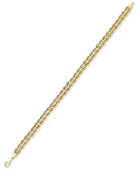 Double Row Twisted Heart Link Bracelet 14k Gold