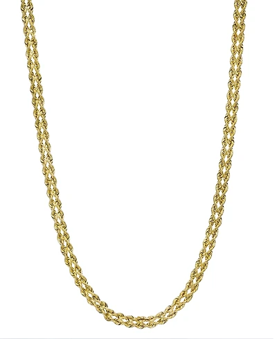 Double Row Twisted Heart Link, 18" Necklace in 14k Yellow Gold