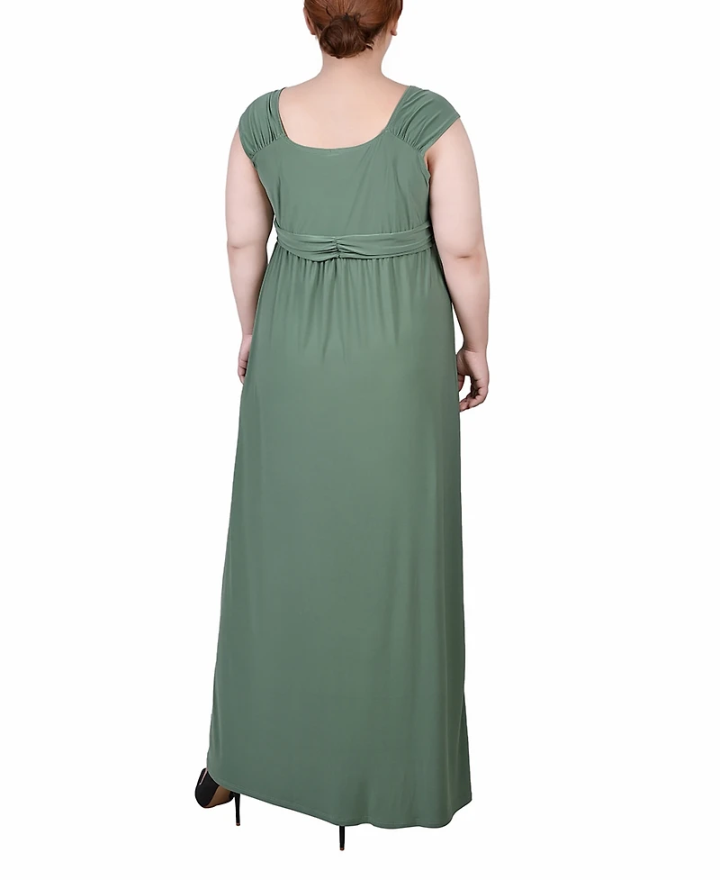 Ny Collection Plus Ruched Empire Maxi Dress