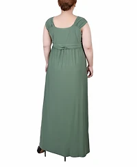 Ny Collection Plus Ruched Empire Maxi Dress