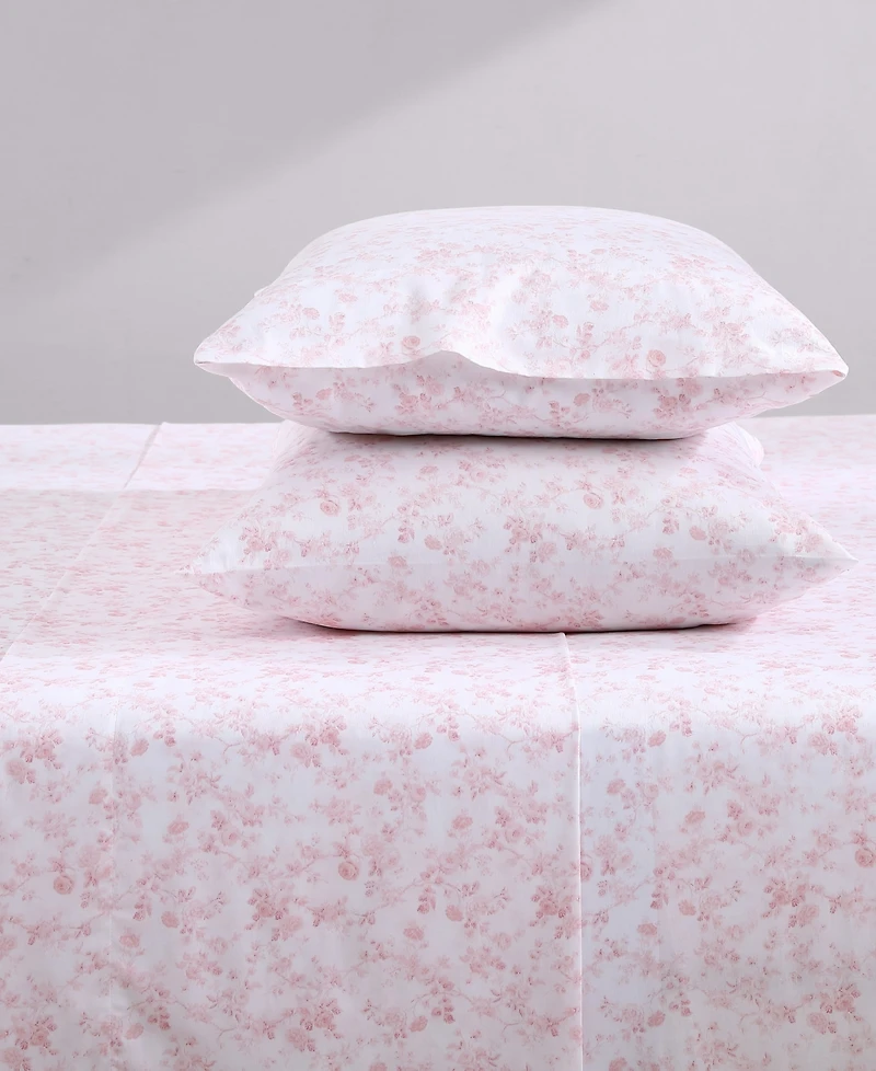 Closeout! Laura Ashley 300 Thread Count Cotton Sateen 4-Pc. Sheet Set