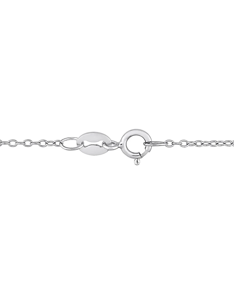 Blue Topaz (3 7/8 ct. t.w.) Graduated Open Circle Necklace in Sterling Silver