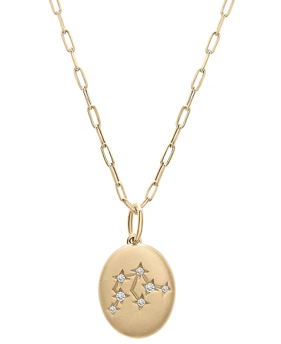 Wrapped Diamond Zodiac Constellation 18" Pendant Necklace (1/20 ct. tw) 10k Yellow Gold, Exclusively at Macy's