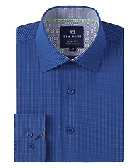 Men's Slim Fit Performance Long Sleeve Geometric Dress Shirt