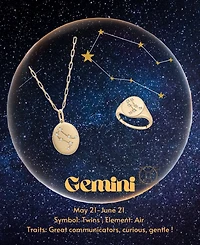 Wrapped Diamond Gemini Constellation Ring (1/20 ct. t.w.) in 10k Gold, Created for Macy's
