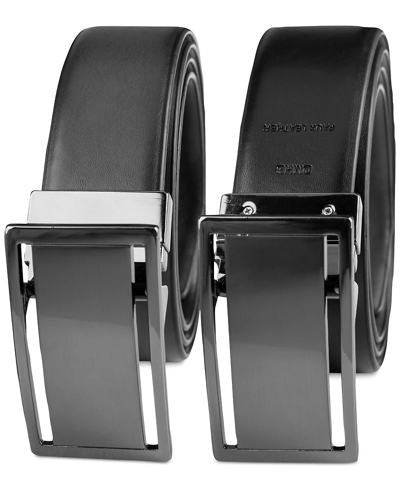 Alfani Men's Reversible Cut-Out Plaque Belt, Created for Macy's