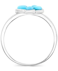 Larimar Flower Ring (1/2 ct. t.w.) Sterling Silver