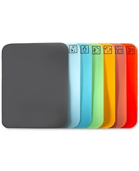 Seville Classics Bamboo Cutting Board & Flexible Food Mats Set