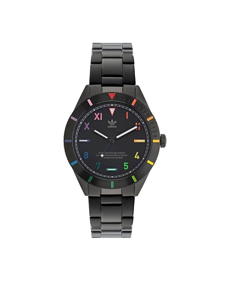 adidas Unisex Three Hand Edition Three Black Stainless Steel Bracelet Watch 41mm