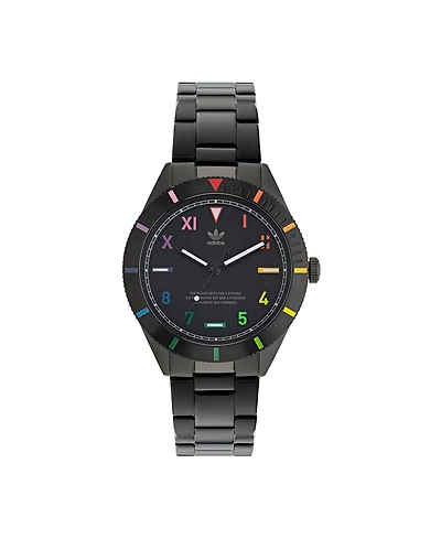 adidas Unisex Three Hand Edition Three Black Stainless Steel Bracelet Watch 41mm