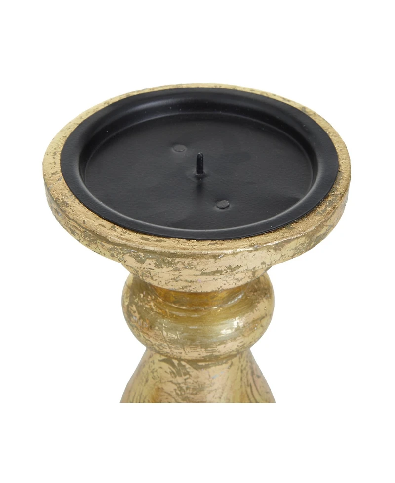 Wood French Country Candle Holder, Set of 3