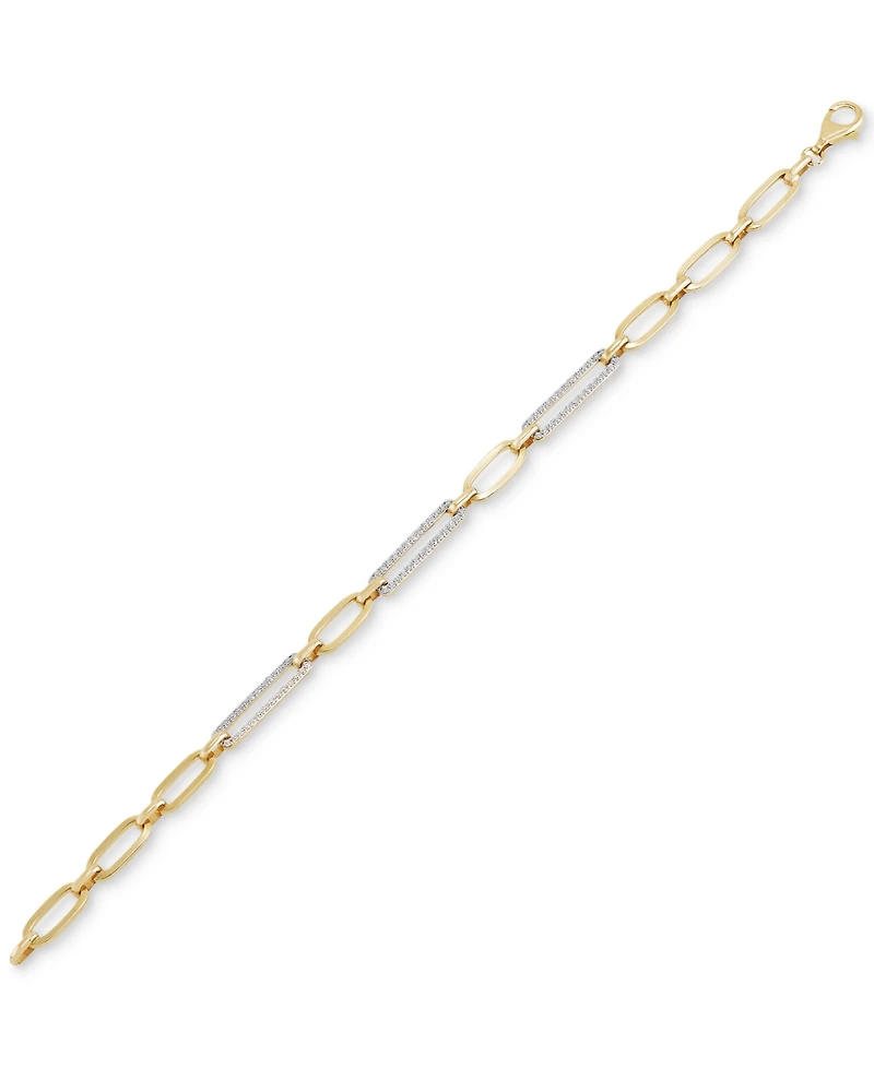 Diamond Link Statement Bracelet (1/2 ct. t.w.) in 14k Gold