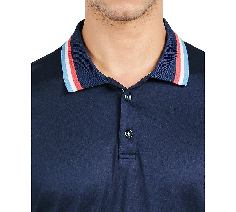 Society of Threads Men's Slim Fit Solid Tipped Performance Polo