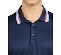 Society of Threads Men's Slim Fit Solid Tipped Performance Polo