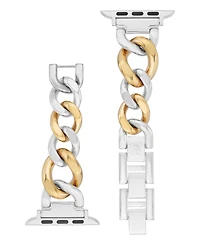 Anne Klein Women's Two-Tone Alloy Metal Chain Link Bracelet designed for Apple Watch 42mm (Series 1-3 only) & 44/45/46/49mm (Ultra & Ultra 2)