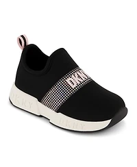 Dkny Toddler Girls Iridescent Strap Elastic Slip On Sneakers