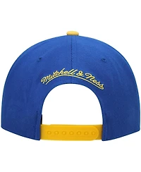 Men's Mitchell & Ness Royal, Gold Golden State Warriors Hardwood Classics Snapback Hat