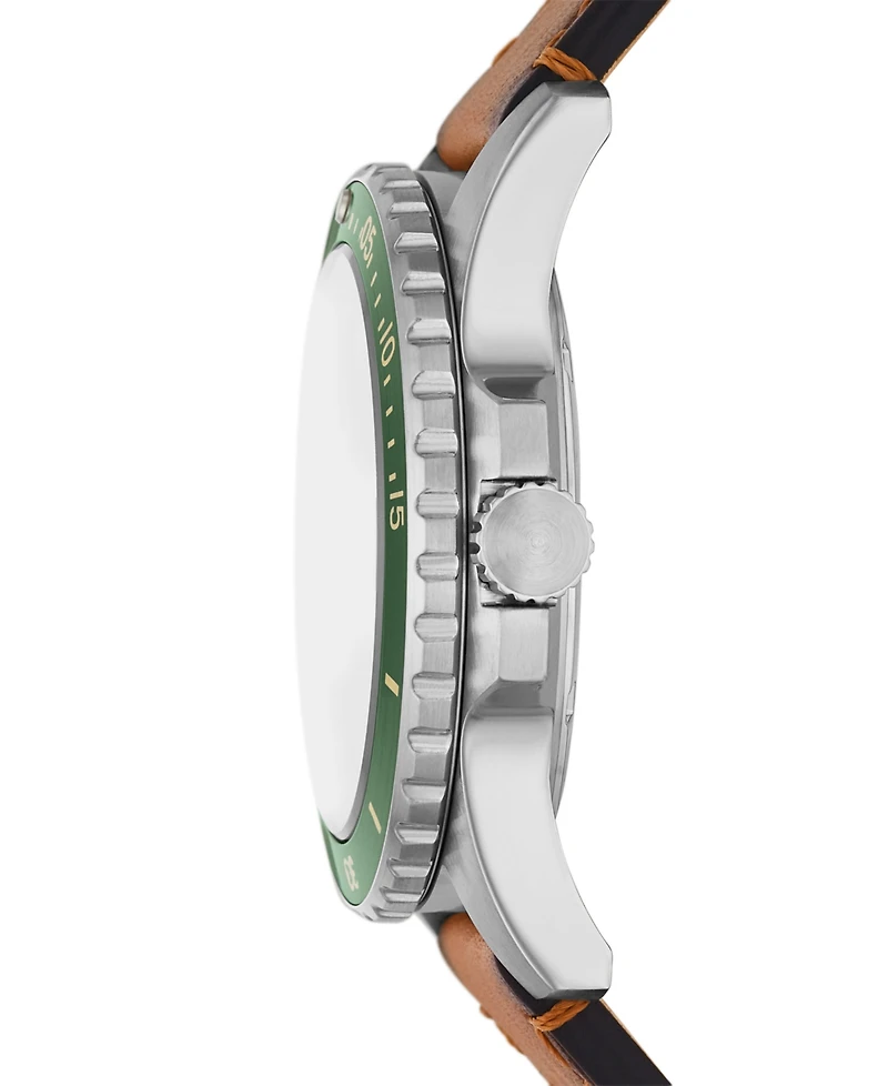 Fossil Men's Fossil Blue Brown Leather Strap Watch, 42mm
