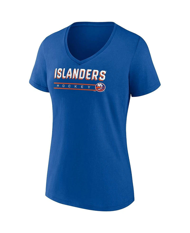 Women's Fanatics Royal, Gray New York Islanders Parent 2-Pack V-Neck T-shirt Set
