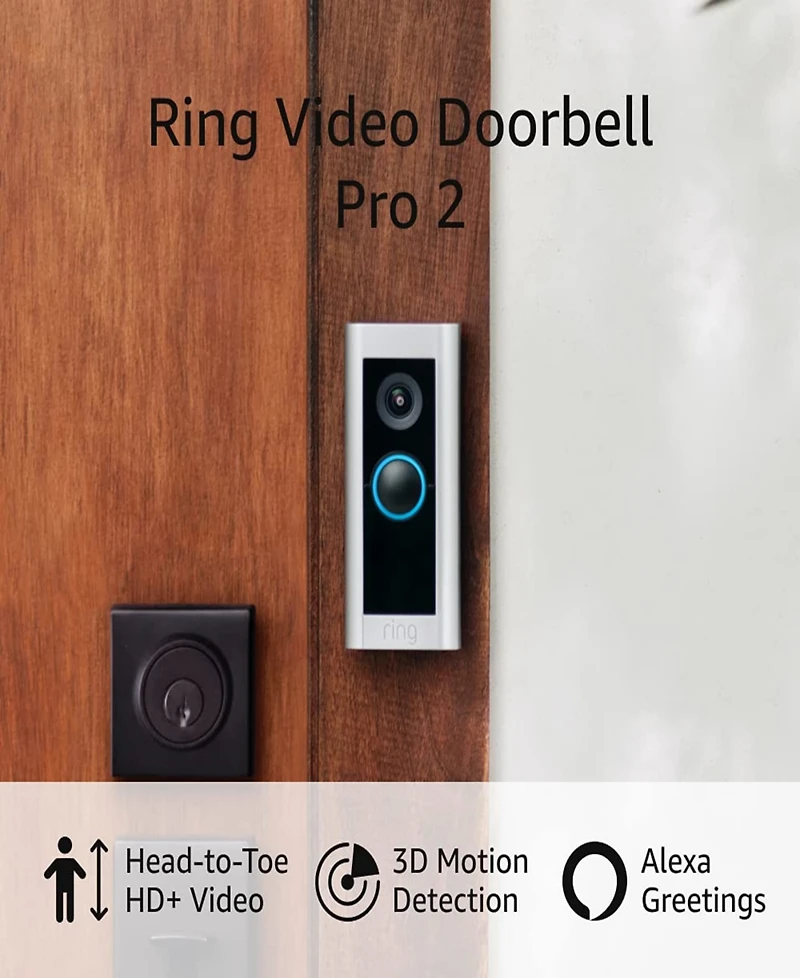 ring Wired Doorbell Pro 2 in Satin Nickel