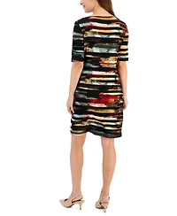 Connected Petite Zig-Zag-Print Dress