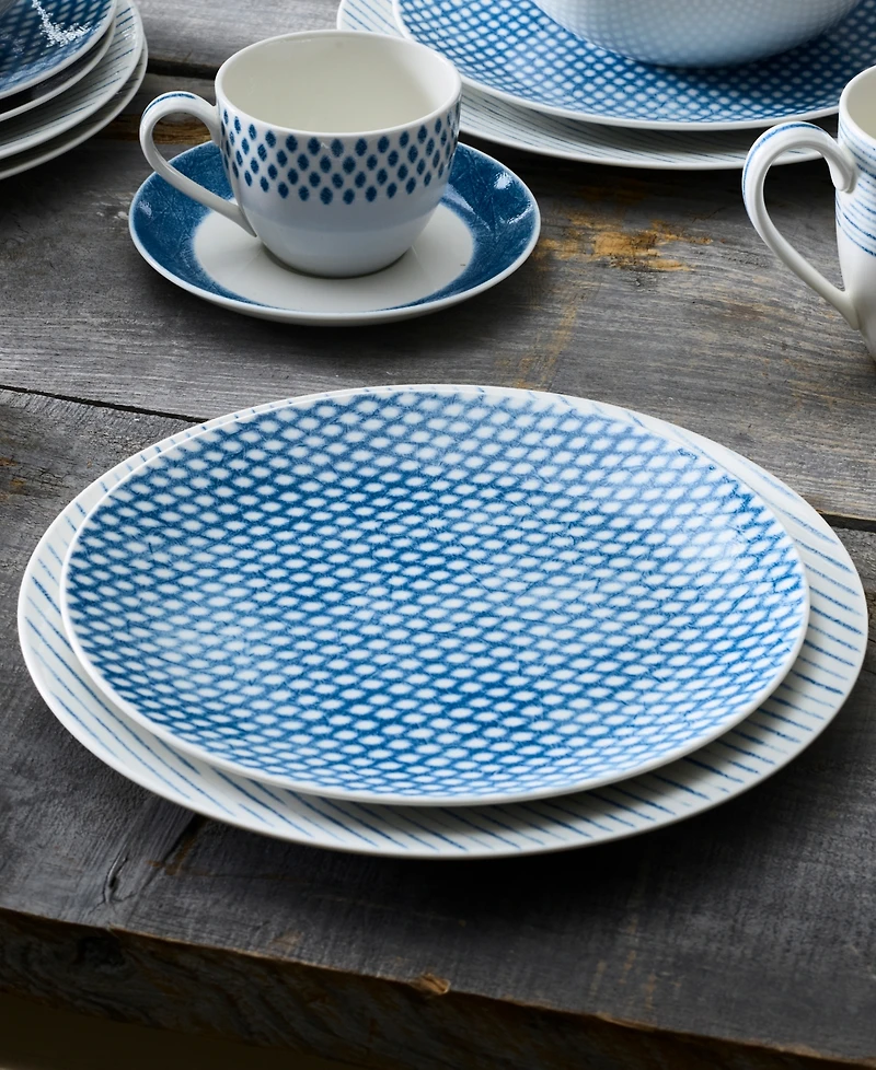 Noritake Hammock Stripes Coupe Dinner Plates, Set of 4
