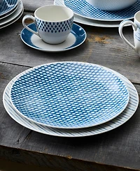 Noritake Hammock Stripes Coupe Dinner Plates, Set of 4