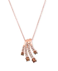 Le Vian Nude Diamonds (1/4 ct. t.w.) & Chocolate Diamond (1/4 ct. t.w.) Fanned 18" Pendant Necklace in 14k Rose Gold